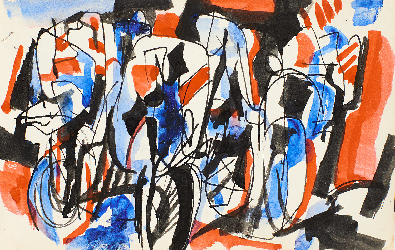 Cyclists 1961, 11 x 18 cm